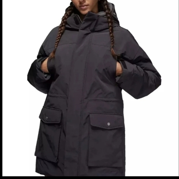 Nike Other - Jordan Nike Down Feathers Loose Fit Dark Gray Hooded Winter Coat . Men's Women's